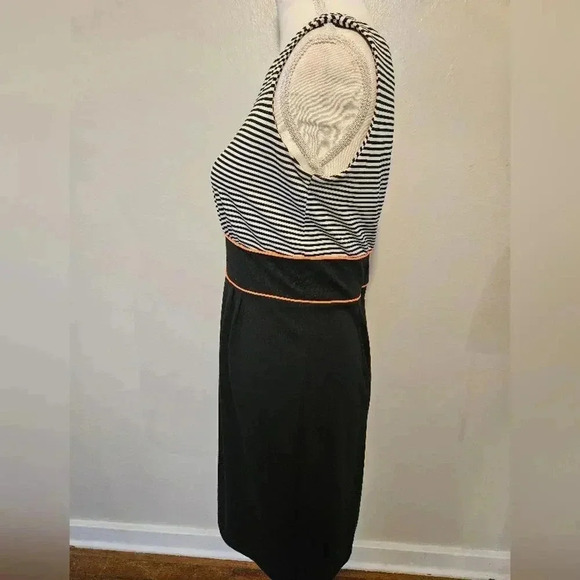 Perceptions Black and White Striped Midi Dress - Picture 5 of 6